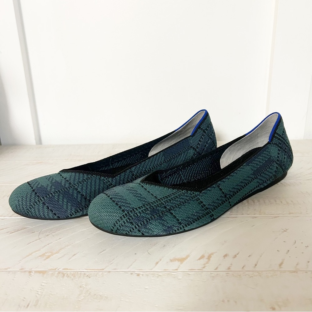 Rothy’s Pine Plaid Flats Size 9.5 EUC